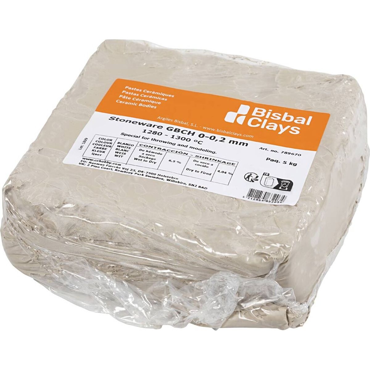 Stentøjsler Med Chamotte - Råhvid - 5 Kg - Bisbal Clays