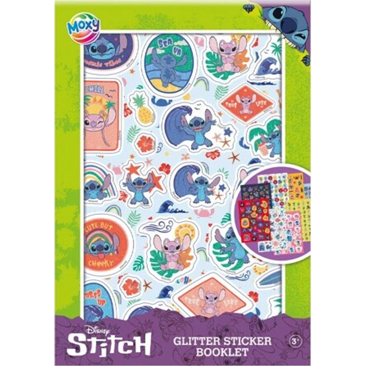 Stitch, Klistermærker Med Glitter - Bog