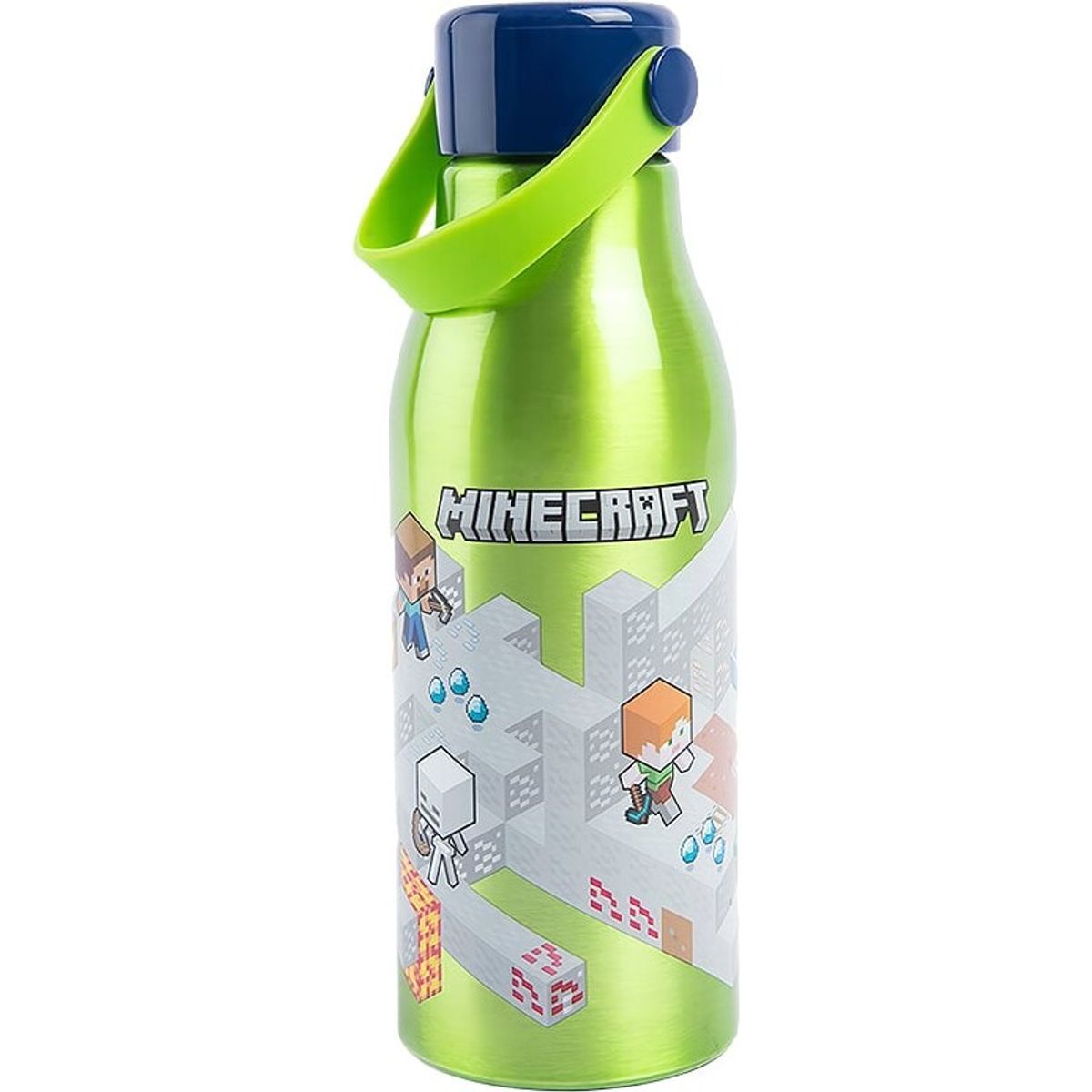 Minecraft - Drikkedunk Med Bærestrop Til Børn - Aluminum 760 Ml