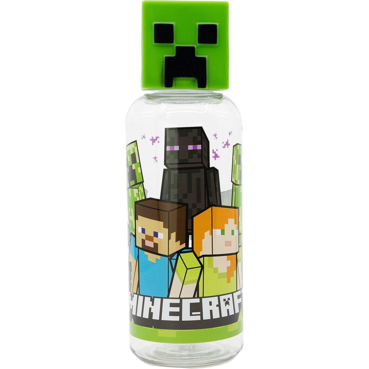 Minecraft - Drikkedunk Med 3d Figur Top Til Børn - Plastik 560 Ml