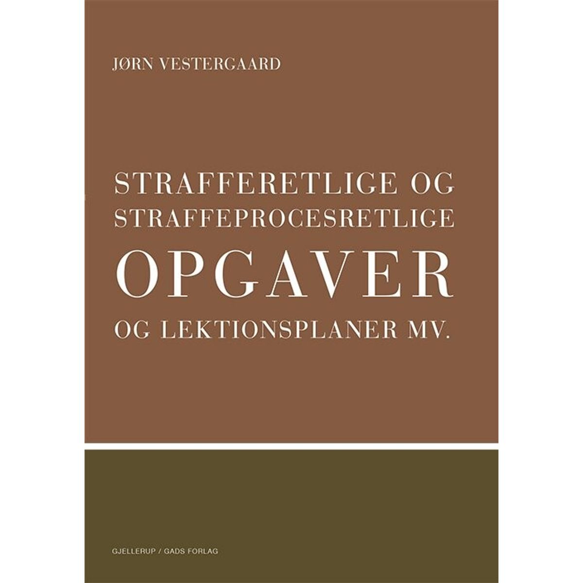 Strafferetlige Og Straffeprocesretlige Opgaver Og Lektionsplaner - Jørn Vestergaard - Bog