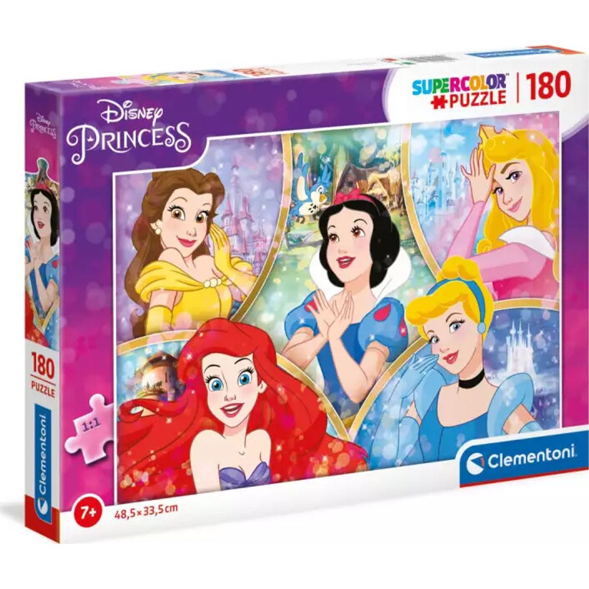 Disney Princess Puslespil - Super Color - 180 Brikker