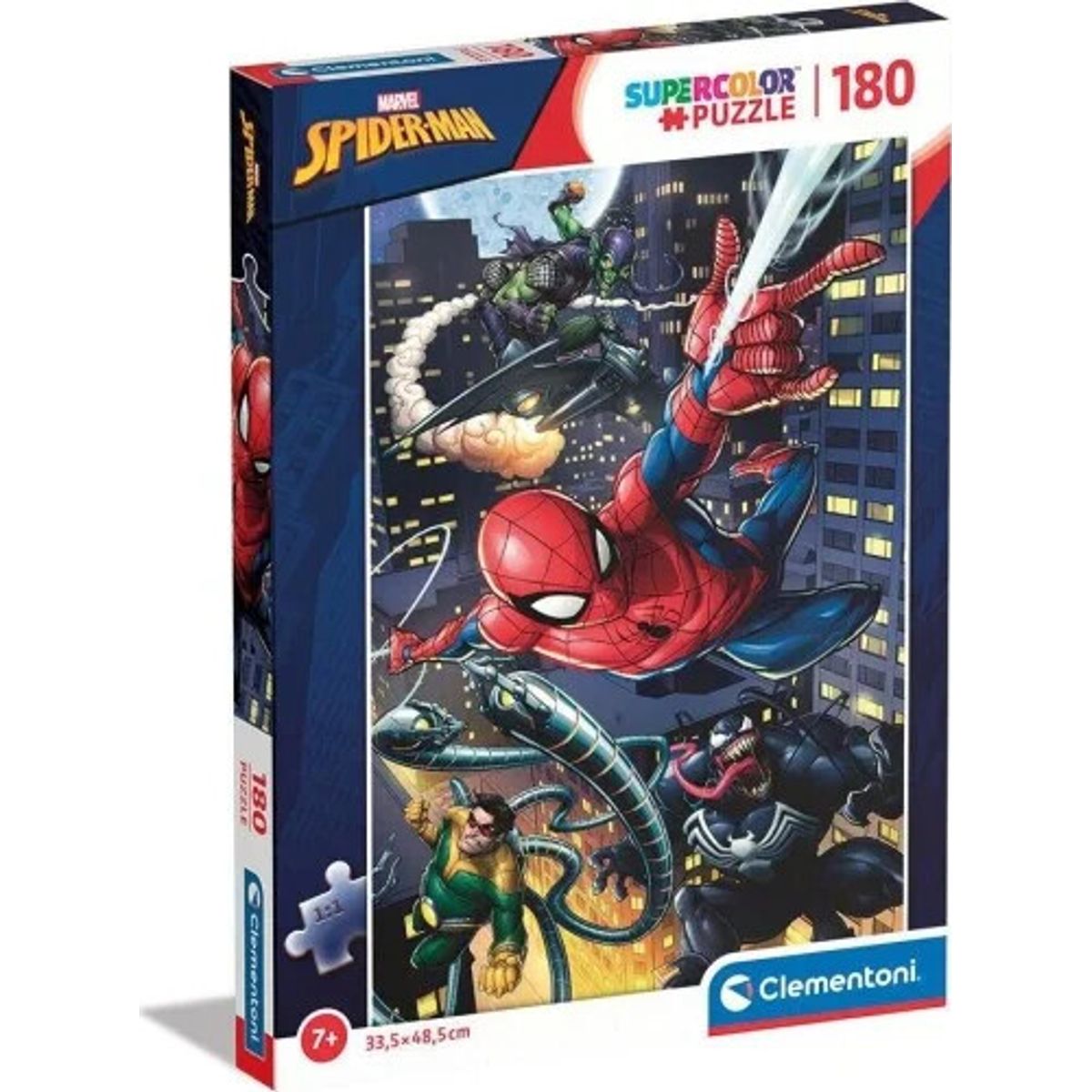 Spiderman Puslespil - Marvel - Super Color - Clementoni - 180 Brikker