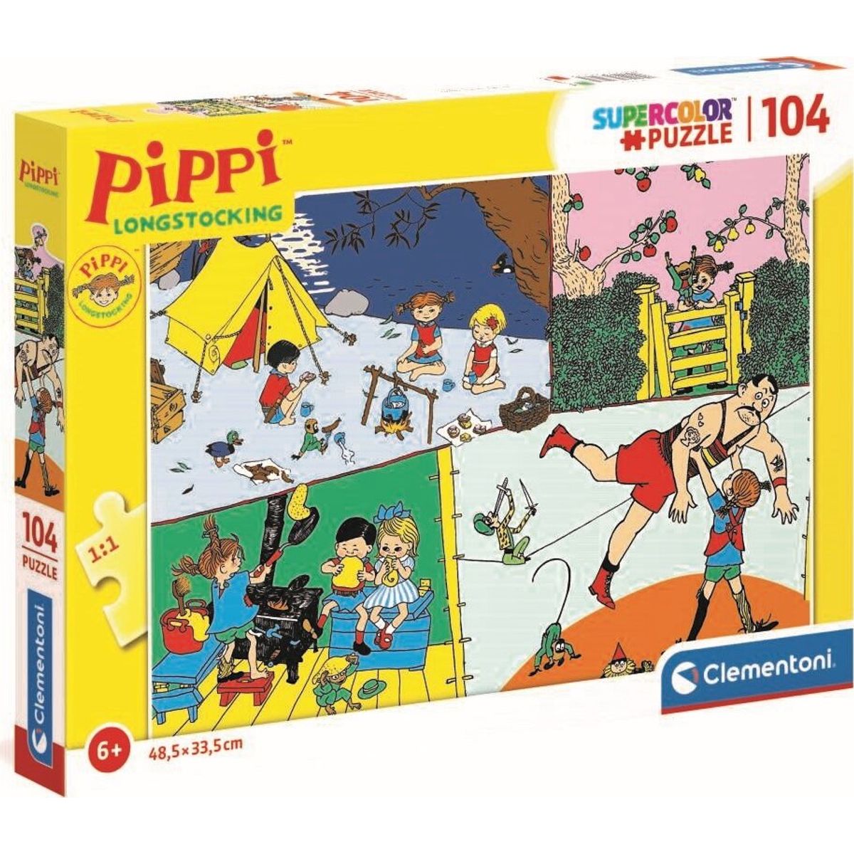 Pippi Langstrømpe Puslespil - Color - 104 Brikker - Clementoni