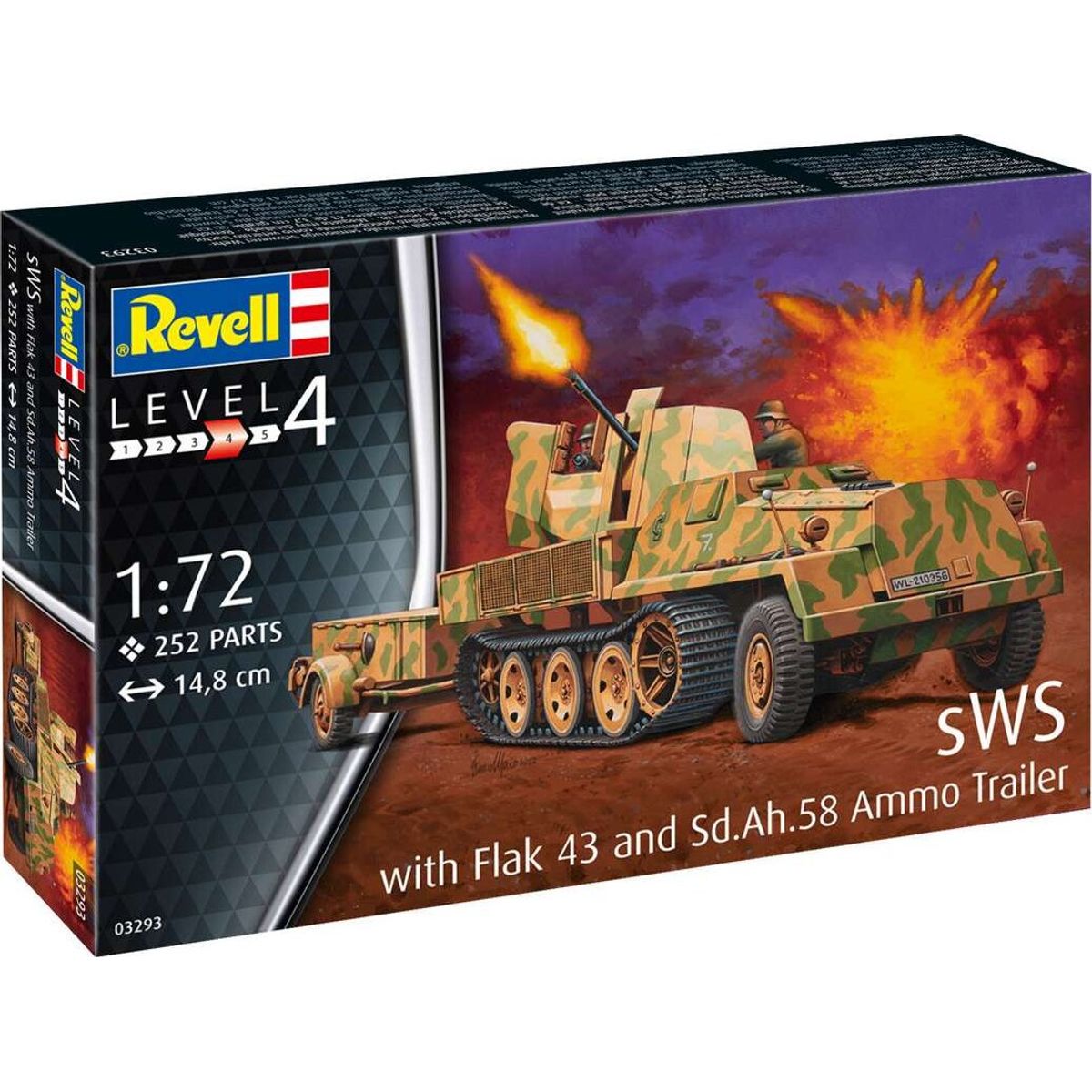 Revell - Sws With Flak 43 Tank Byggesæt - 1:72 - Level 4 - 03293