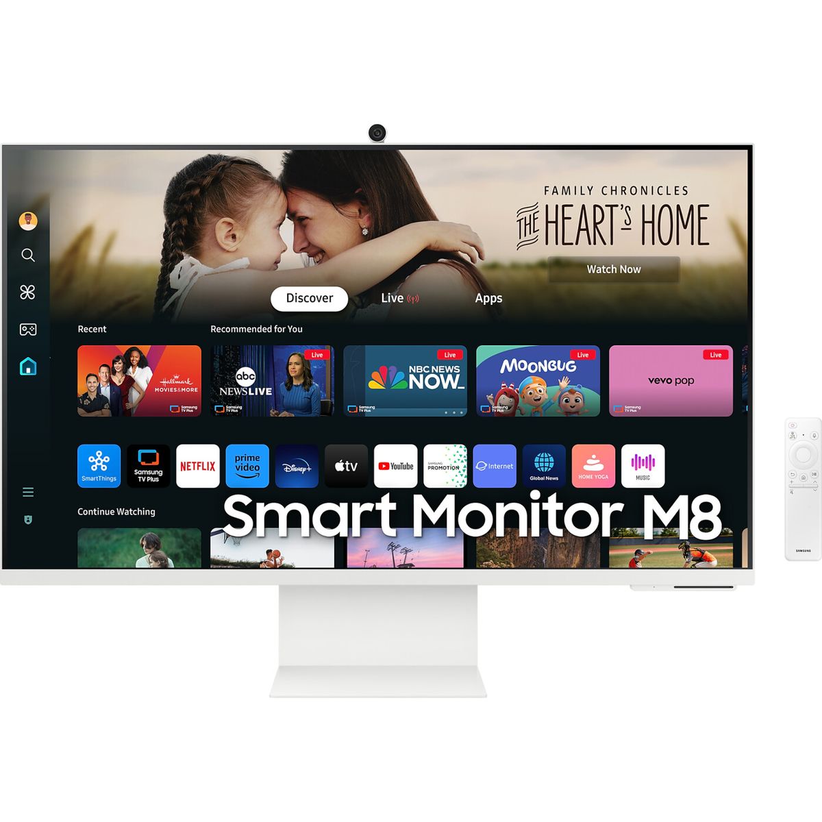 Samsung - Smart M8 32 4k Va 3840 X 2160 60hz, 4ms, Usb Hub, Web-cam Hdmi, Usb-c Pd 65w Tilt