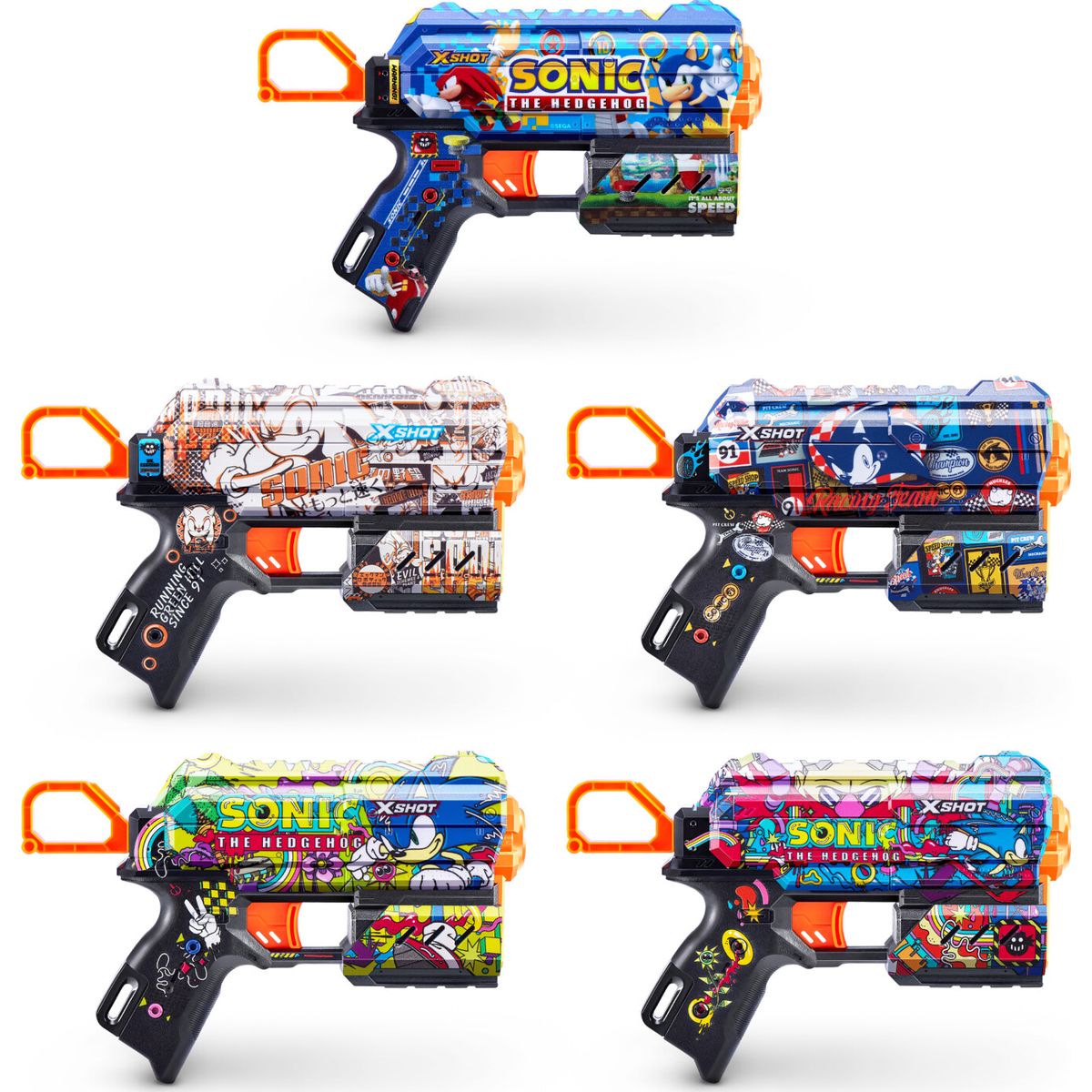 Zuru X-shot - Gun - Sonic Skin - 8 Skud - Assorteret