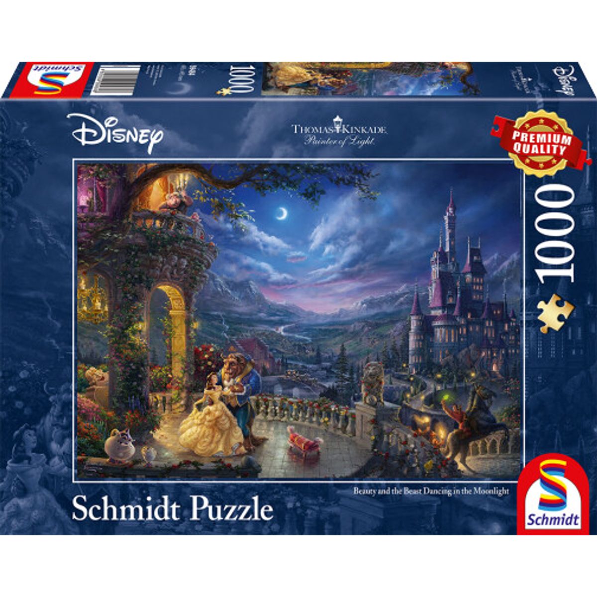 Disney Puslespil - Thomas Kinkade - Skønheden Og Udyret - 1000 Brikker - Schmidt