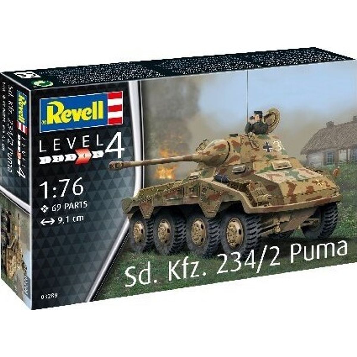 Revell - Sd.kfz. 234/2 Puma Tank Byggesæt - 1:76 - Level 4 - 03288