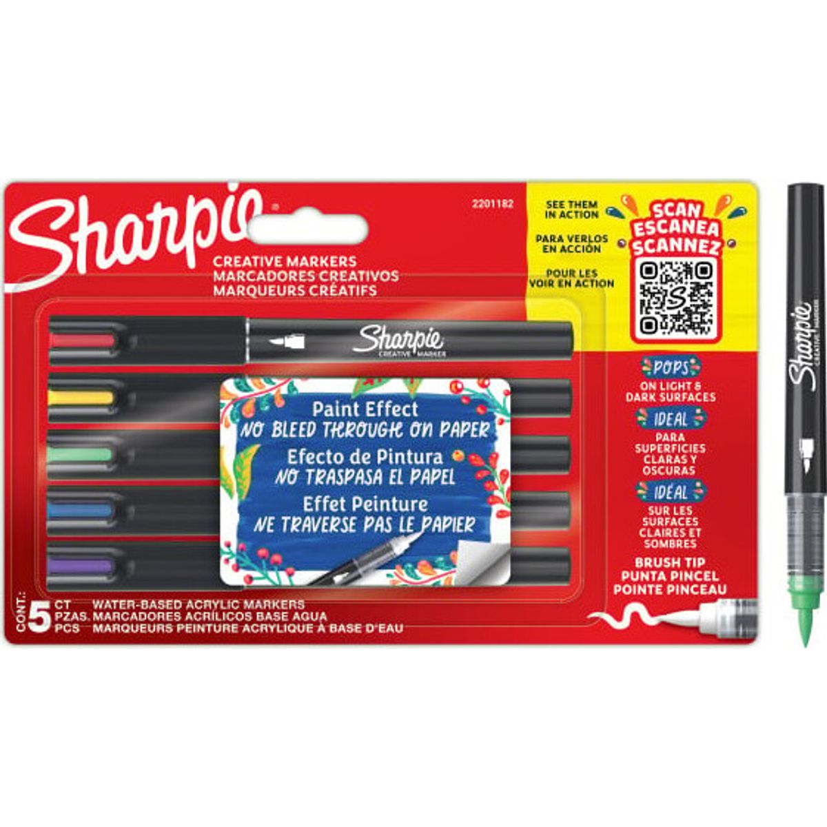 Sharpie - Creative Acrylic Marker Brush Tip 5-blister (2201182)