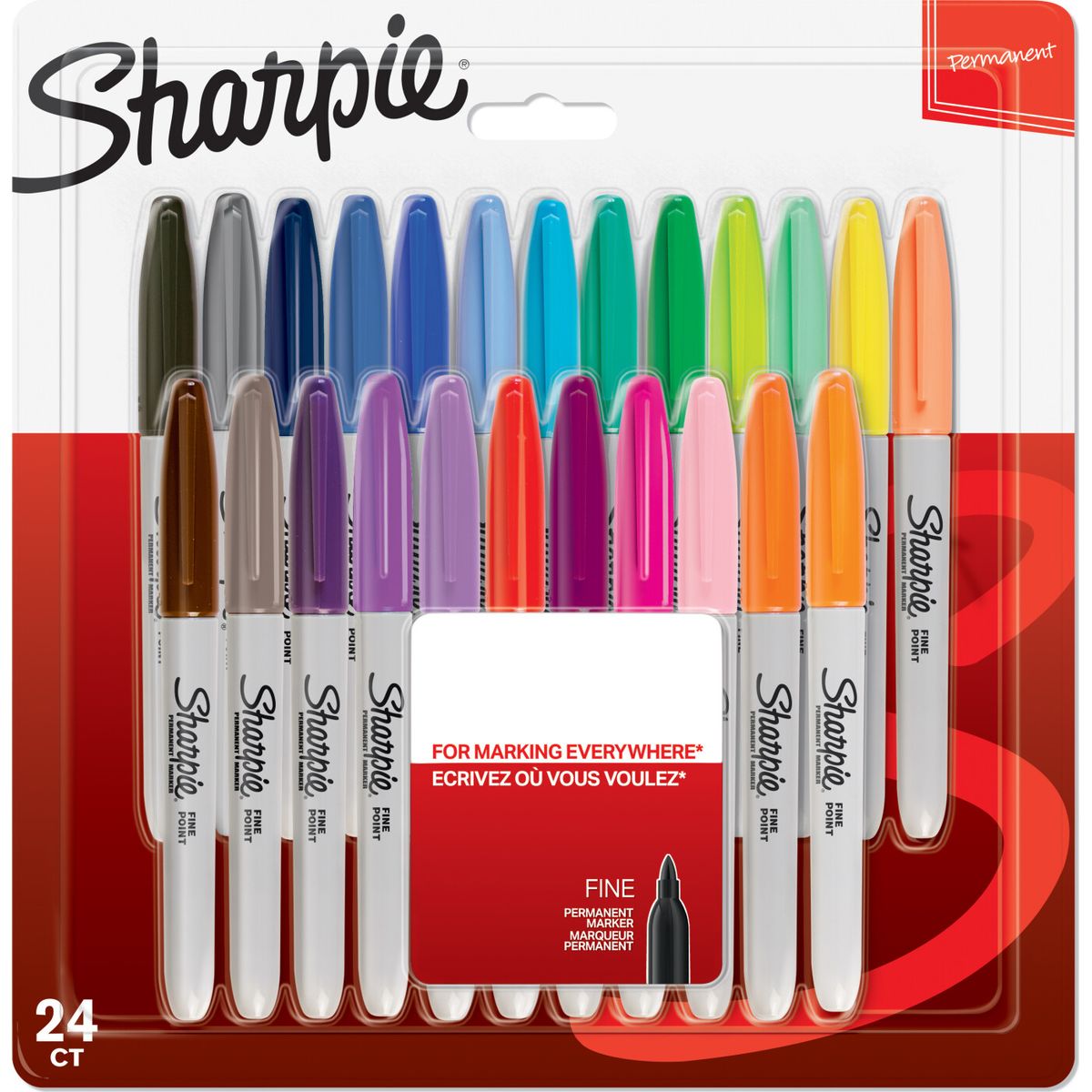 Sharpie - Permanent Marker Fine Assorted Colours 24-blister (2065405)