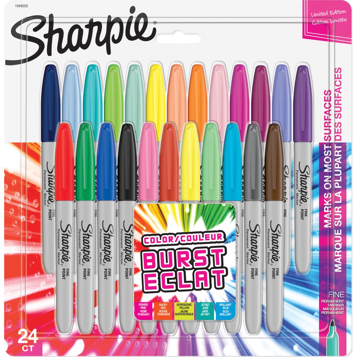 Sharpie - Permanent Marker Fine Colour Burst 24-blister (1956292)