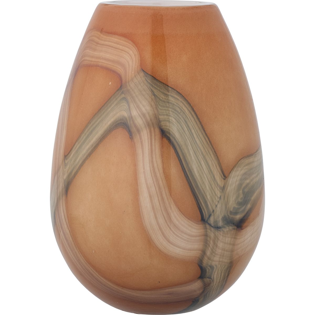 Bloomingville - Shawl Vase - Orange - Glas - H 23 Cm