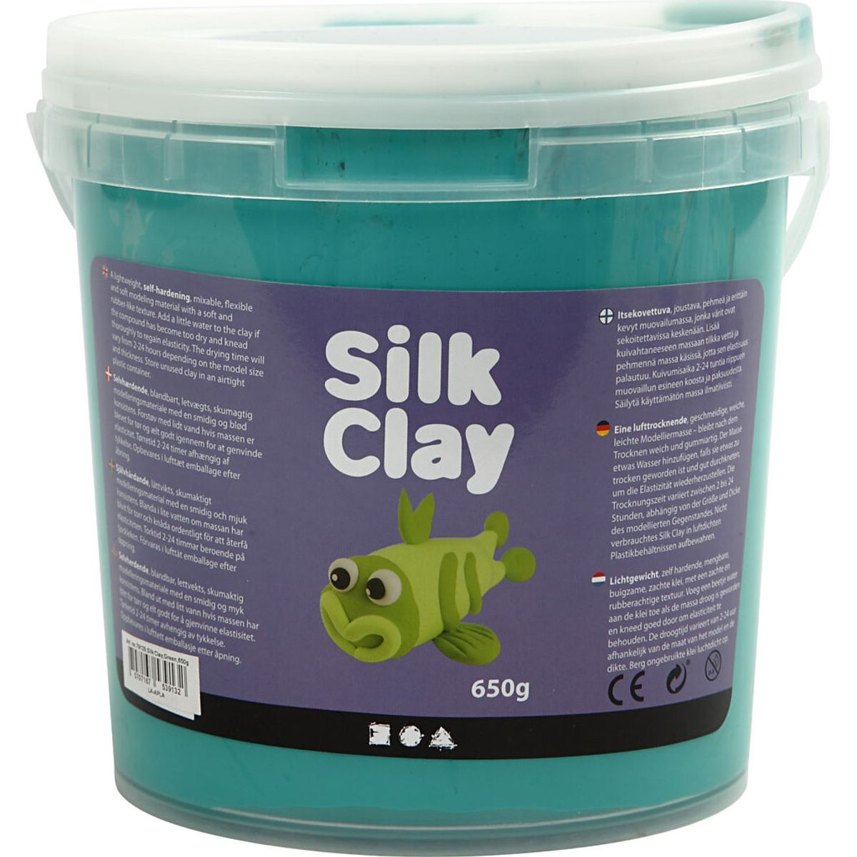 Silk Clay - Grøn - Modellervoks I Spand - 650 G