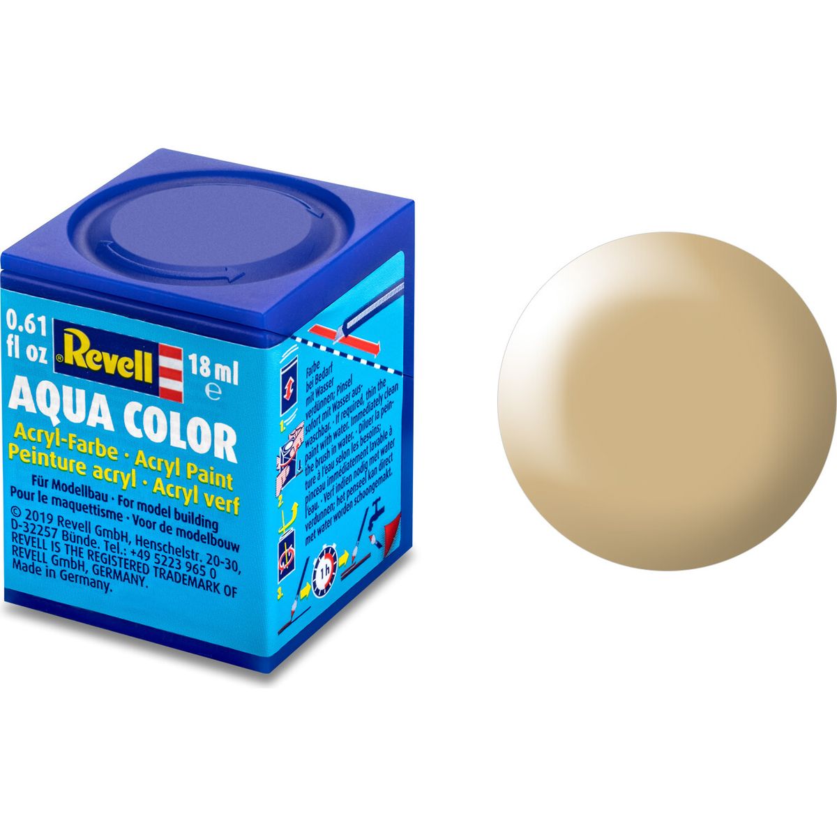 Revell - Maling - Aqua Color Silk Beige Acrylic - Ral 1001 - 18 Ml - 36314