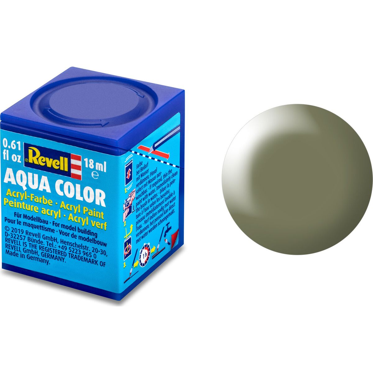 Revell - Maling - Aqua Color Silk Greyish Green - Ral 6013 - 18 Ml - 36362