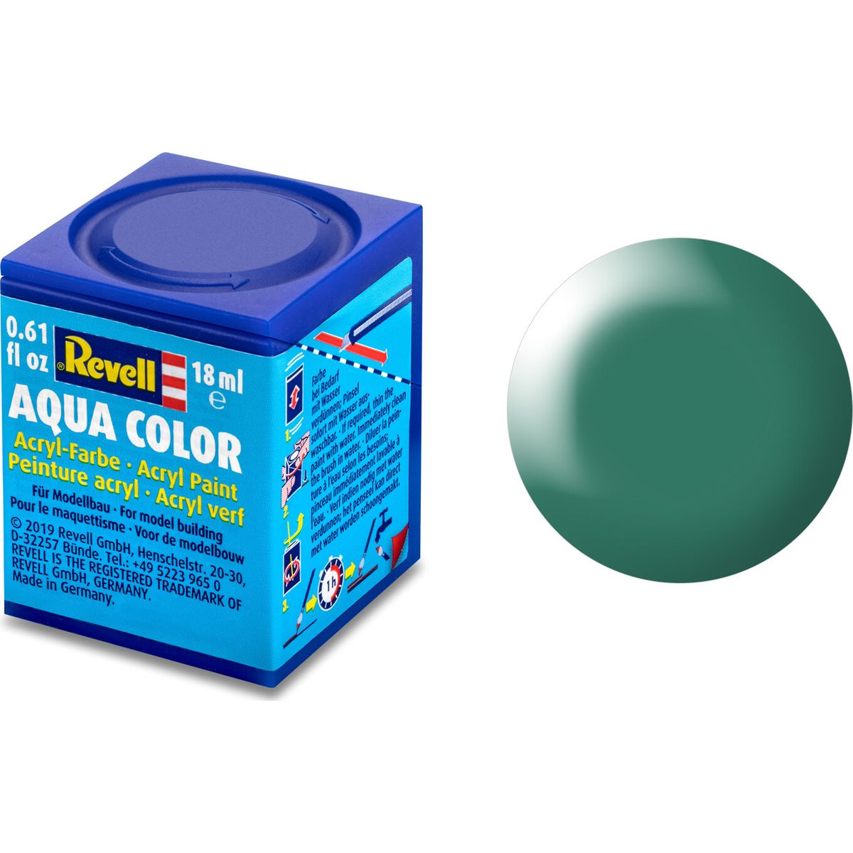 Revell - Maling - Aqua Color - Silk Patina Green - Ral 6000 - 18 Ml - 36365 - Revell