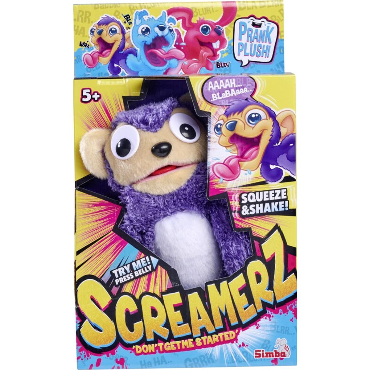 Screamerz - Abe - Interaktiv Bamse - Lilla - 30 Cm - Simba