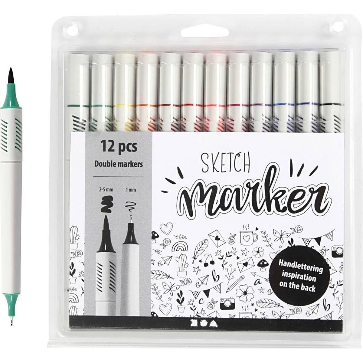 Sketch Marker - Dobbelt Tusser - 12 Stk