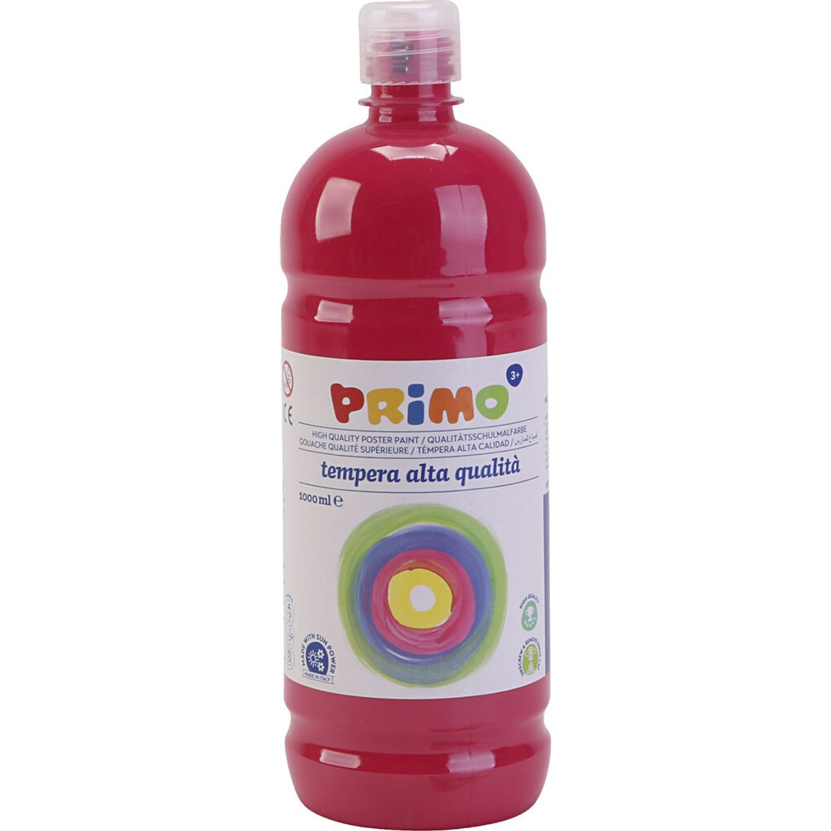 Skole Temperamaling Mat - Mat - Primær Rød - 1000 Ml