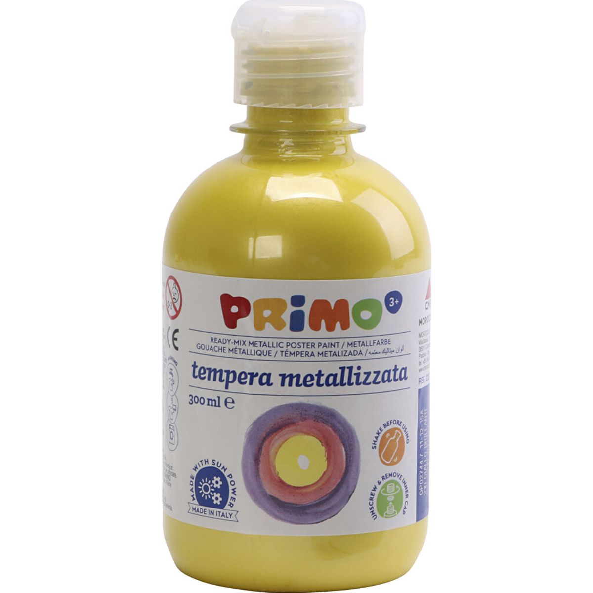 Skole Tempera Maling - Metallic - Gul - 300 Ml