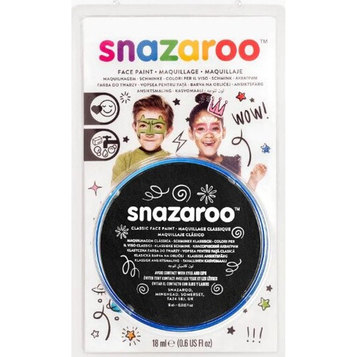 Snazaroo - Ansigtsmaling - Sort - 18 Ml