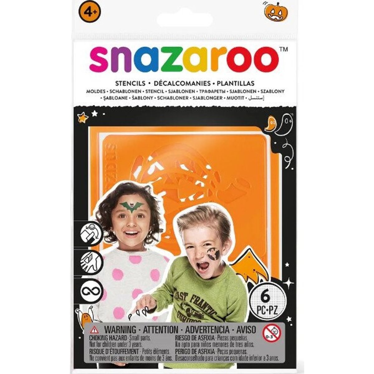 Ansigtsmaling Skabeloner - Halloween - 6 Stk - Snazaroo