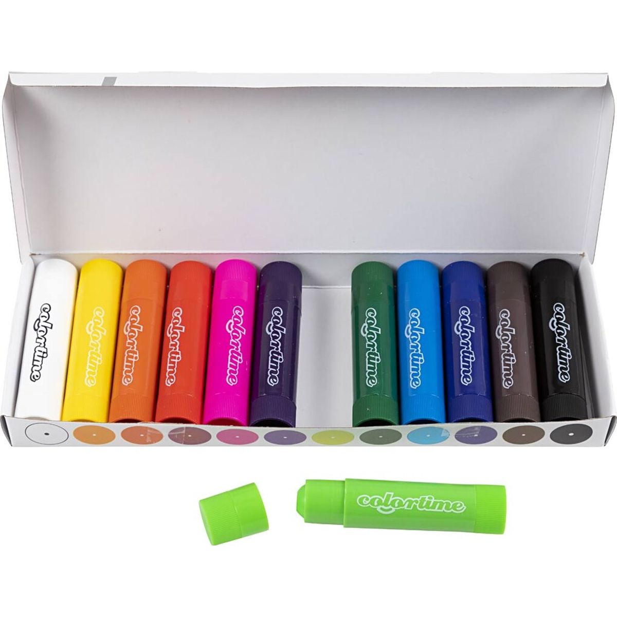 Colortime - Soft Color Stick - Farvekridt - Flere Farver - 12 Stk.