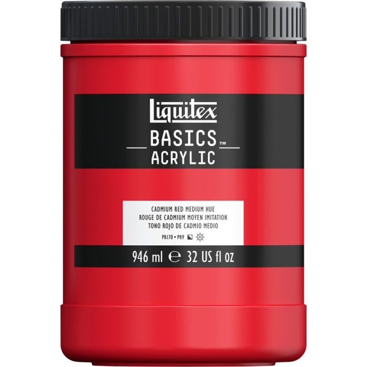 Liquitex - Basics Akrylmaling - Cadmium Red Medium Hue 946 Ml