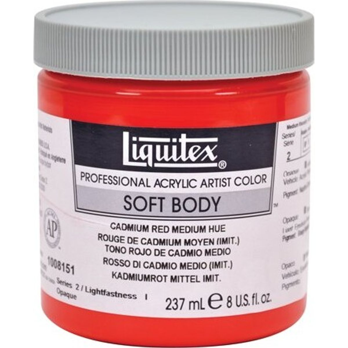 Liquitex - Soft Body Akrylmaling - Cadmium Red Medium Hue 237 Ml