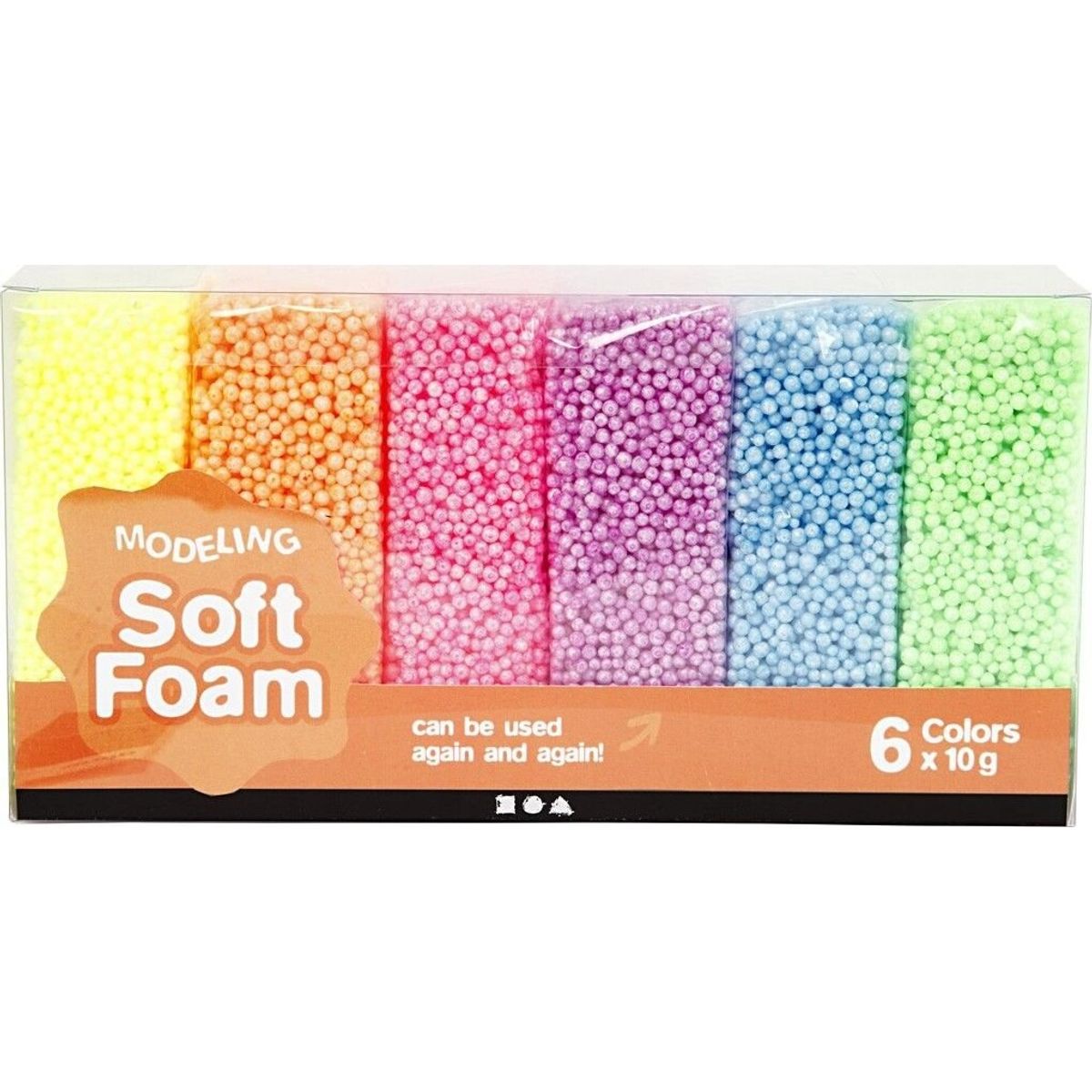 Soft Foam Modellervoks Sæt - 6x10 G