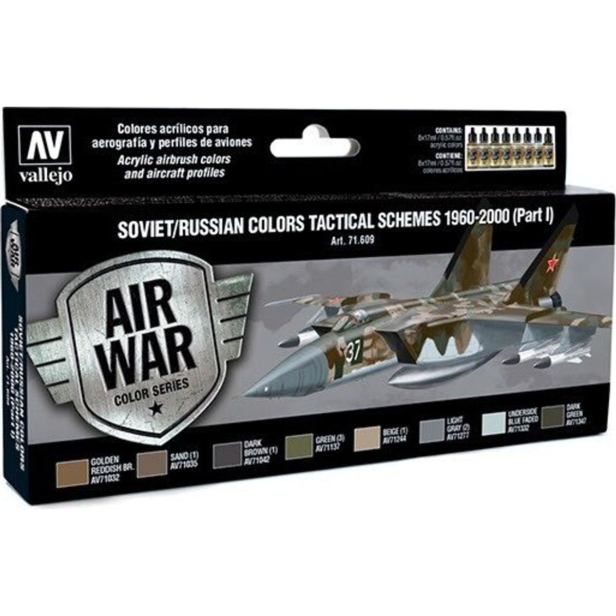 Vallejo - Model Air Maling Sæt - Soviet & Russian Tactical 1960-2000 - 8x17 Ml