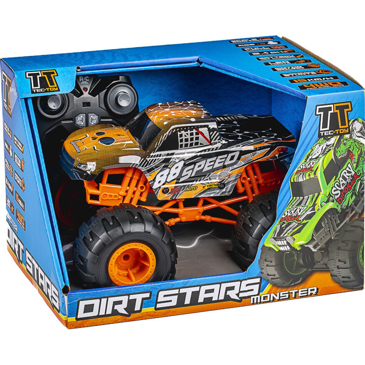 Fjernstyret Bil Med Lys Og Lyd - Speed Dirt Stars - 1:12 - Orange