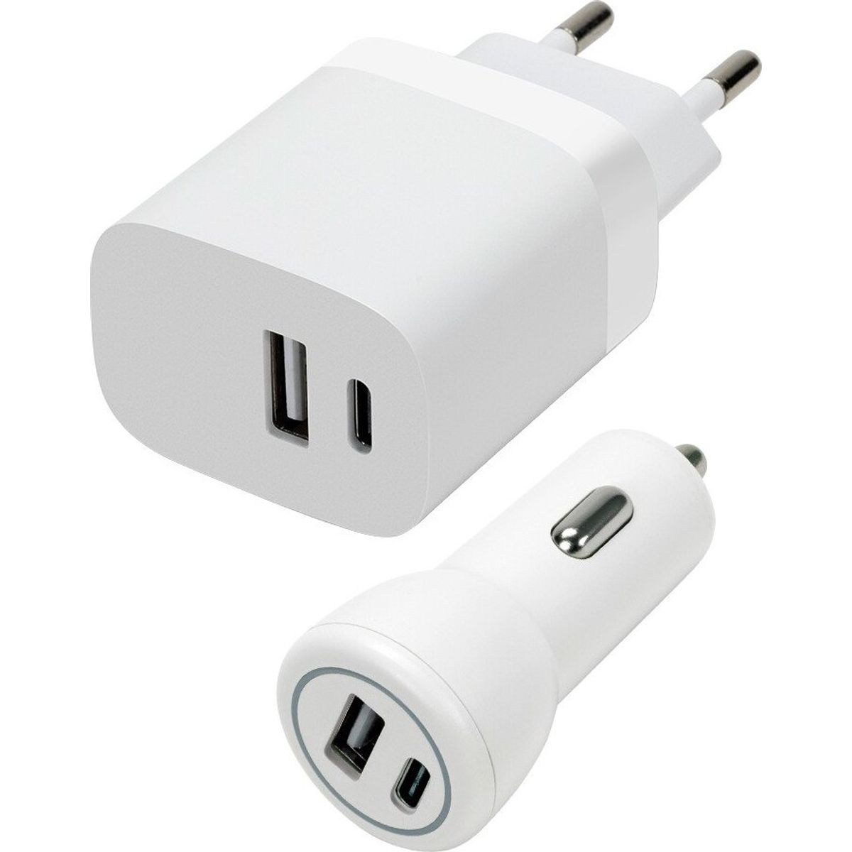 Speedlink - Wall & Car Charger Set Usb-a & Usb-c 15w, White