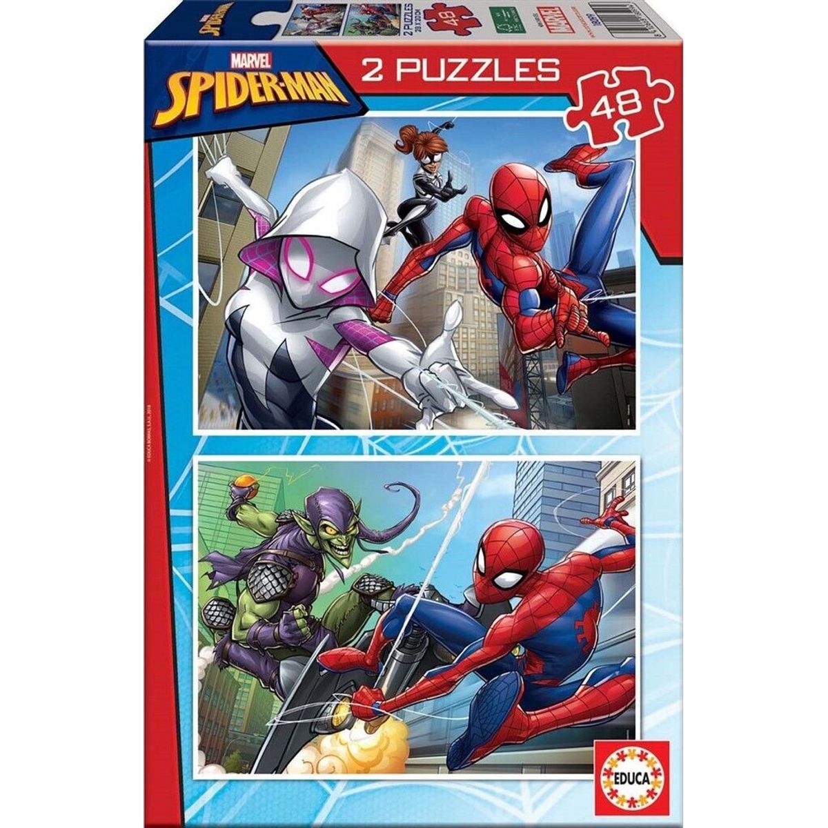 Spiderman Puslespil - Educa Puslespil - 2 X 48 Brikker