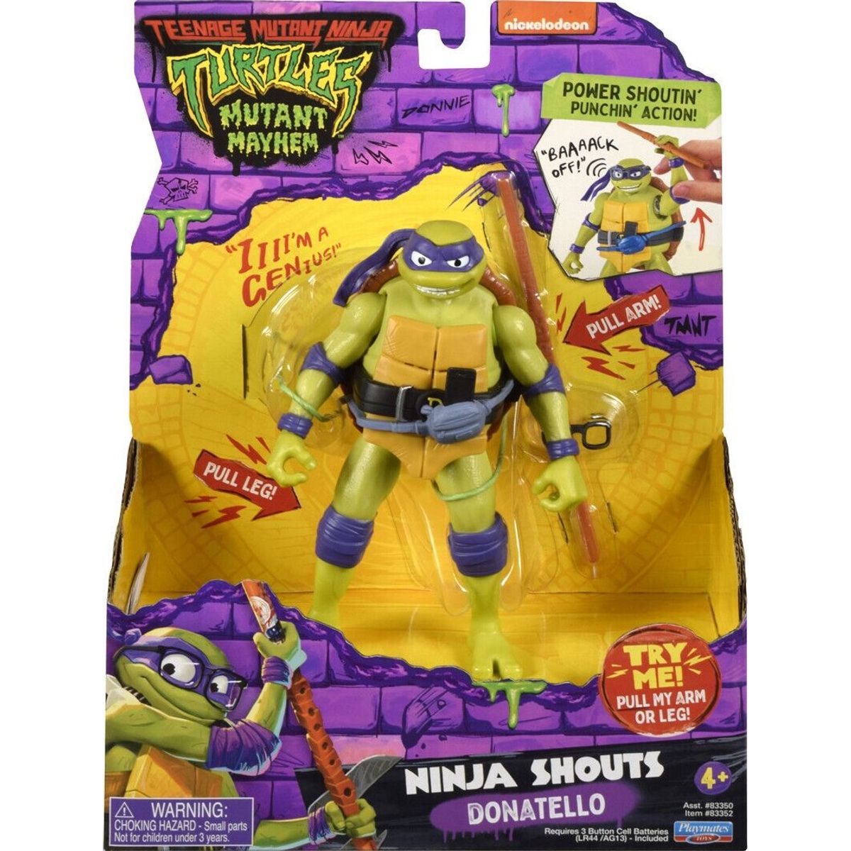 Ninja Turtles Figur - Donatello Med Lyd - Mutant Mayhem - 14 Cm