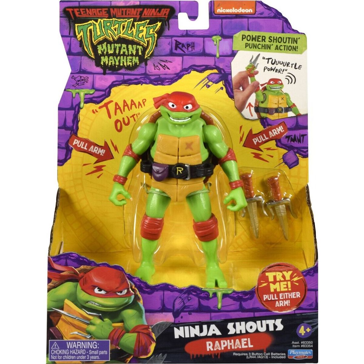 Ninja Turtles Figur - Raphael Med Lyd - Mutant Mayhem - 14 Cm