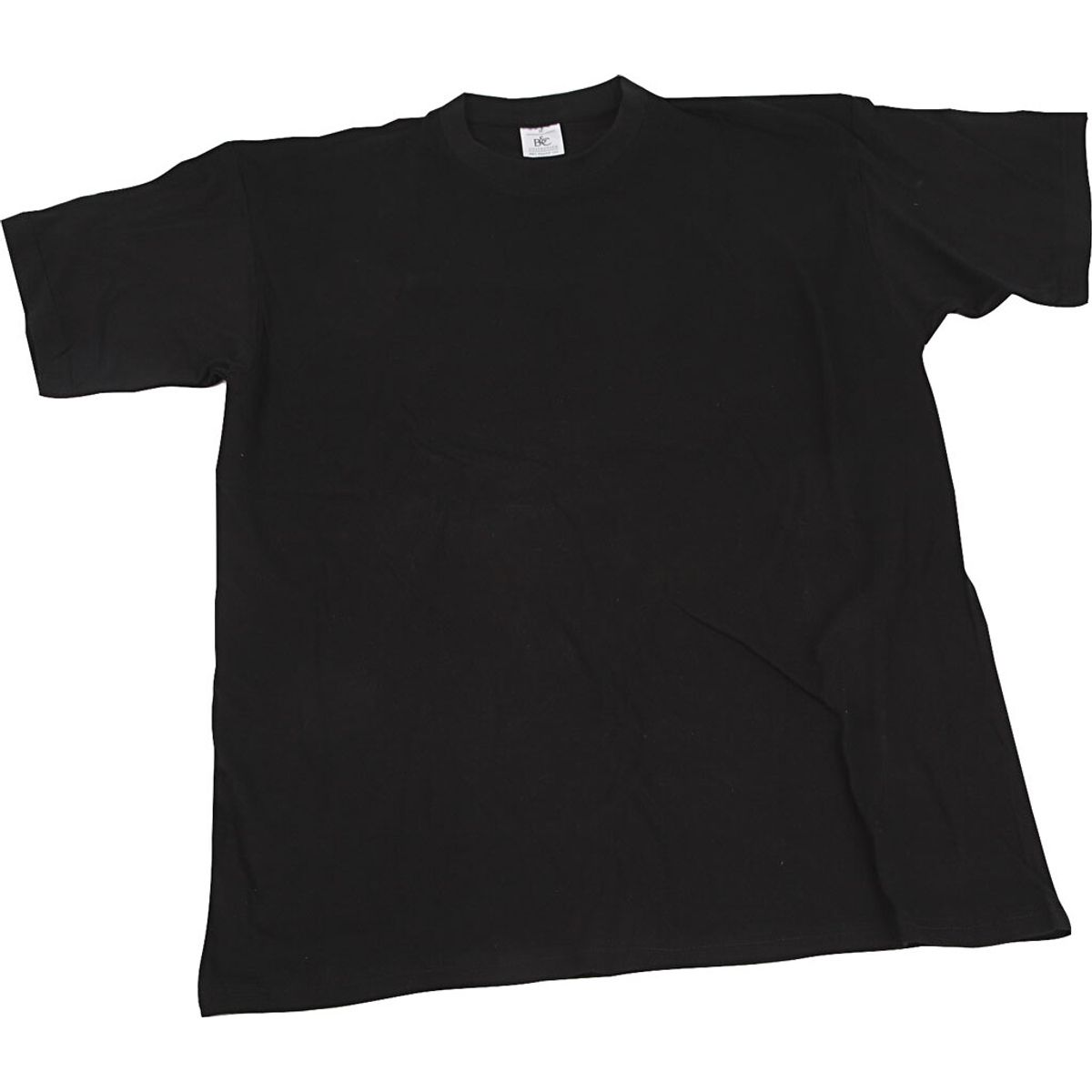 Blank T-shirt Til Maling - B 36 Cm - Str. 5-6 år - Rund Hals - Sort