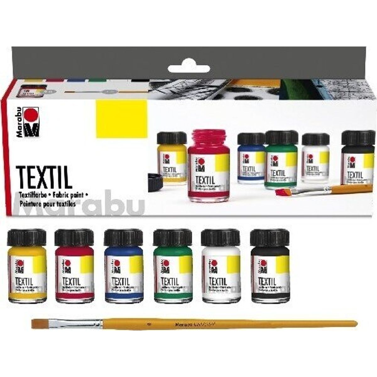 Marabu - Textil - Tekstilfarve Sæt - 6x15 Ml