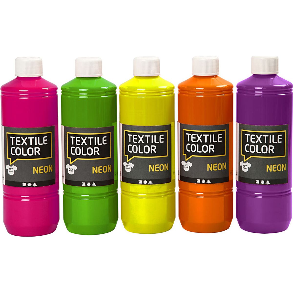 Tekstilmaling - Forskellige Farver - Textile Color Neon 5x500 Ml