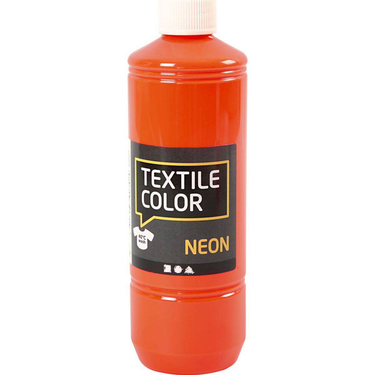 Tekstilmaling - Textile Color Neon - Neon Orange 500 Ml