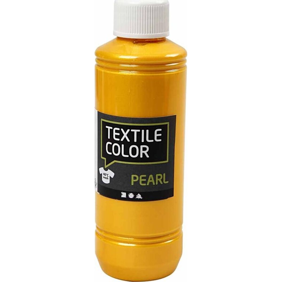 Tekstilmaling - Textile Color Pearl - Perlemor - Gul 250 Ml