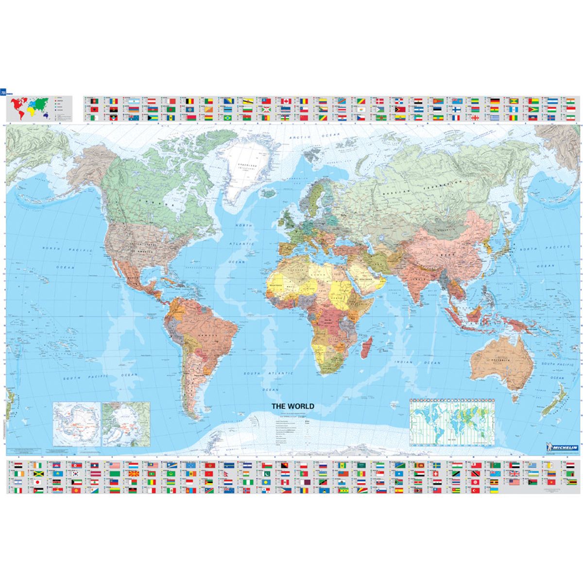 Michelin Kort - The World Flat Map