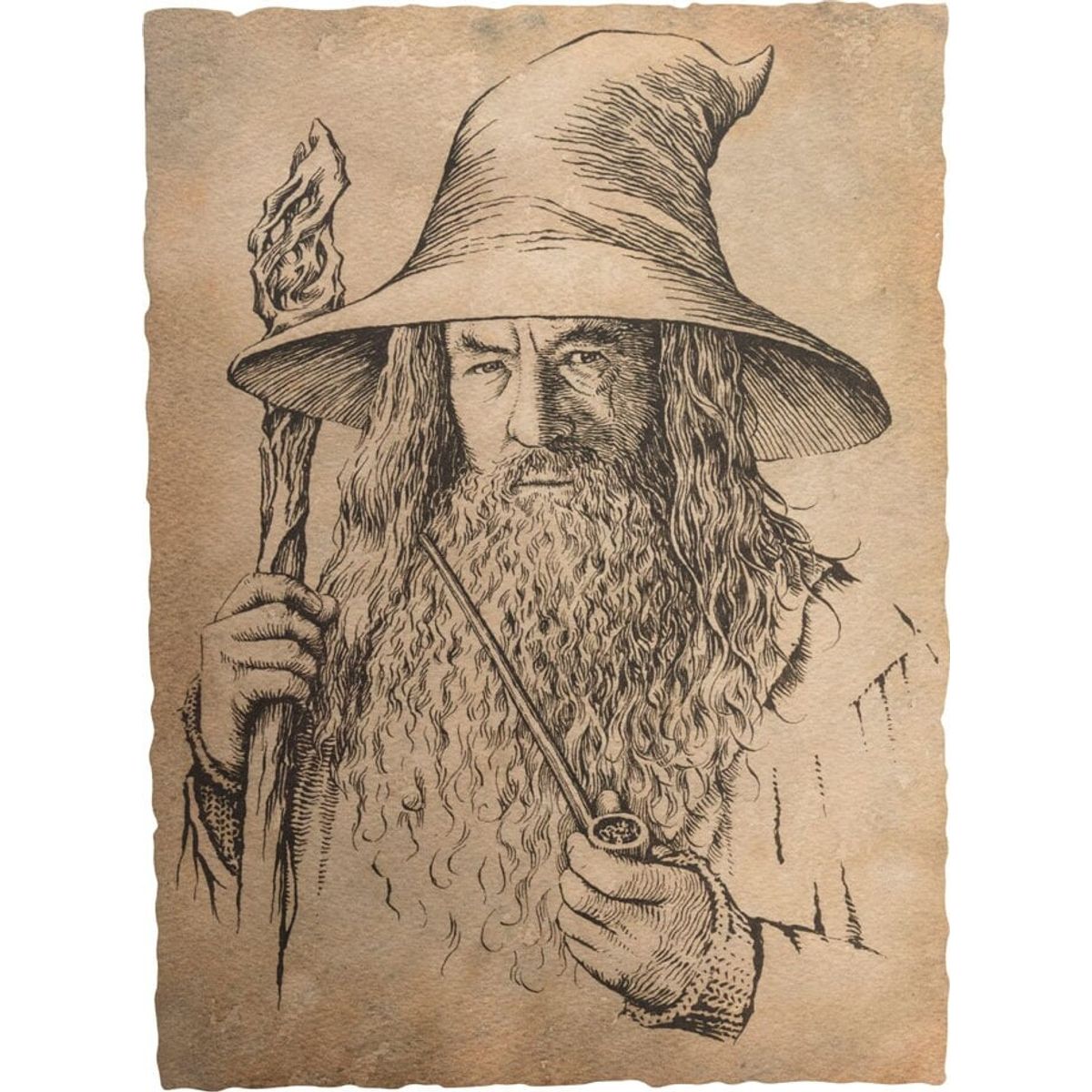 Hobbitten / The Hobbit Plakat - Gandalf Portræt - 20 X 28 Cm