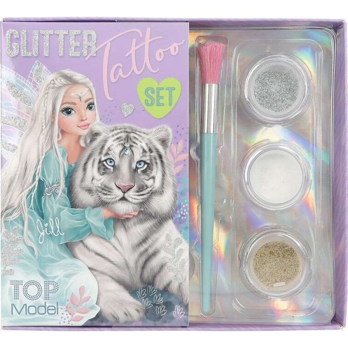 Top Model - Glitter Tattoo Sæt Til Børn - Fantasy Tiger - 30 Stk