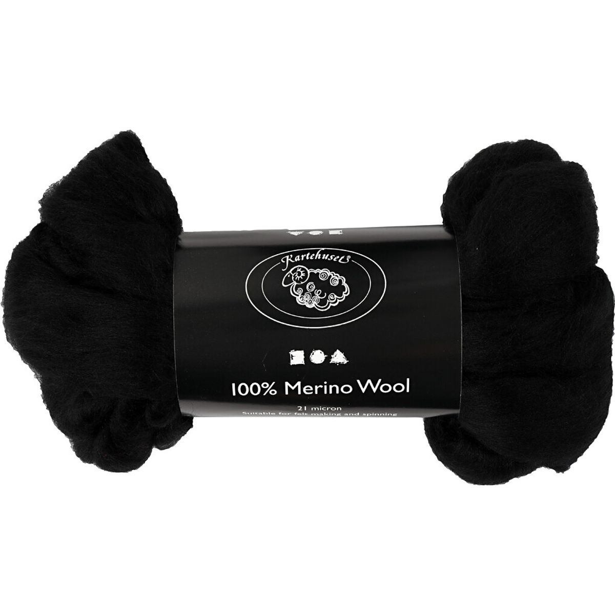 Merino Uld Garn - Tykkelse 21 My - Sort - 100 G