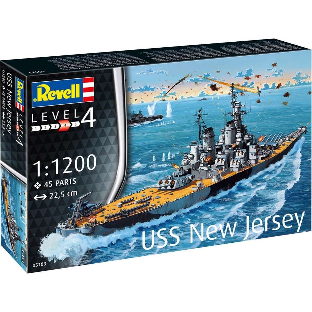 Revell - Uss New Jersey Modelskib - 1:1200 - Level 4 - 05183