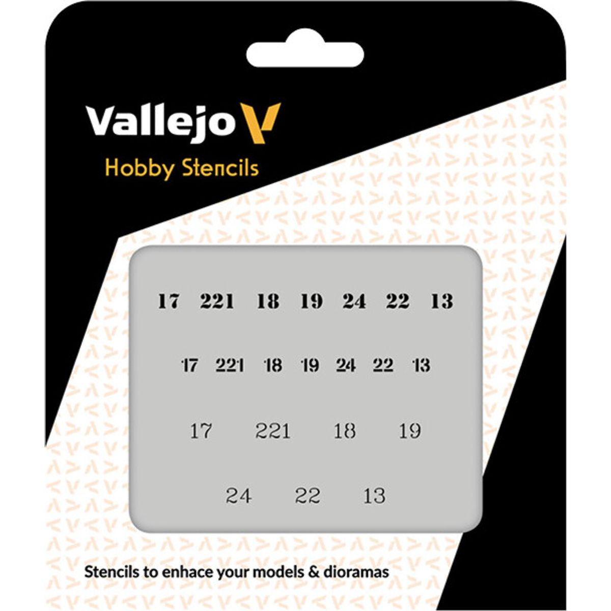 Vallejo - Hobby Stencils - Maleskabelon - Numre Til Tanks