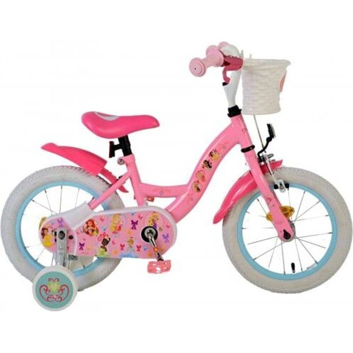 Volare - Børnecykel Med Støttehjul - 12'' Tommer - Prinsesser - Pink