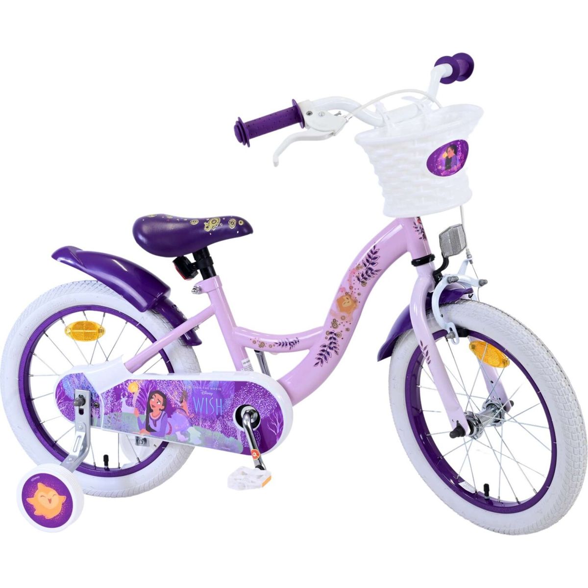 Volare - Børnecykel Med Støttehjul - 14" - Lilla - Disney Wish